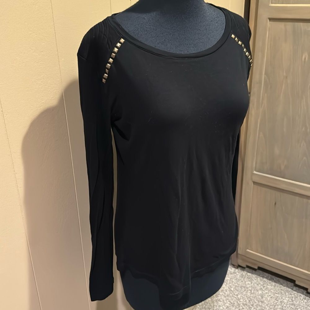 Zara Basic Evening Collection Black Top. Brass St… - image 1